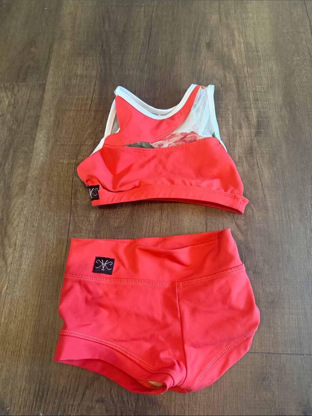 Girls Red Dance Crop Top & Shorts Set - Kids Activewear